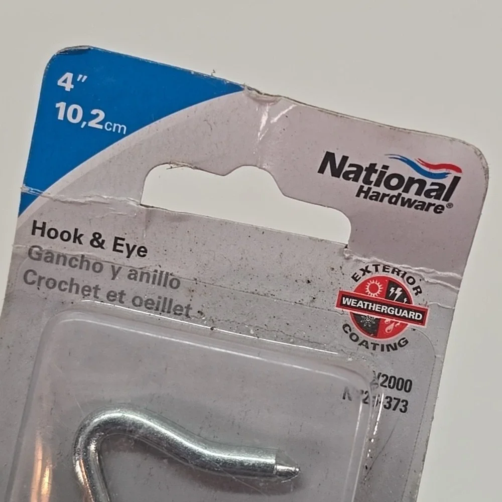 National Hardware N226-373 Zinc-Plated Steel General Purpose Hook & Eye 4 L in.